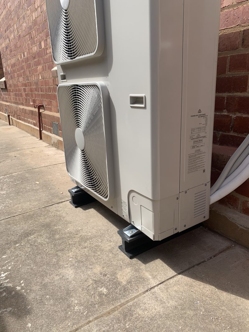 Air Con Mounting Blocks Off White and Black Plastic Forests
