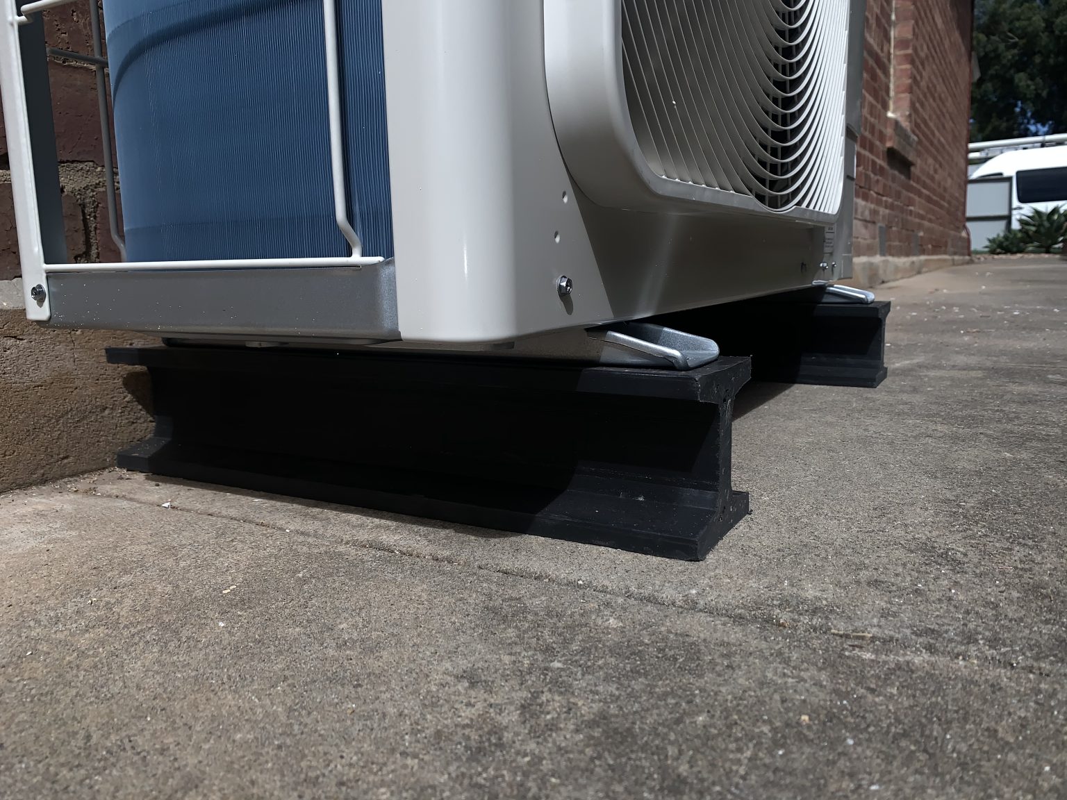 Air Con Mounting Blocks Off White and Black Plastic Forests