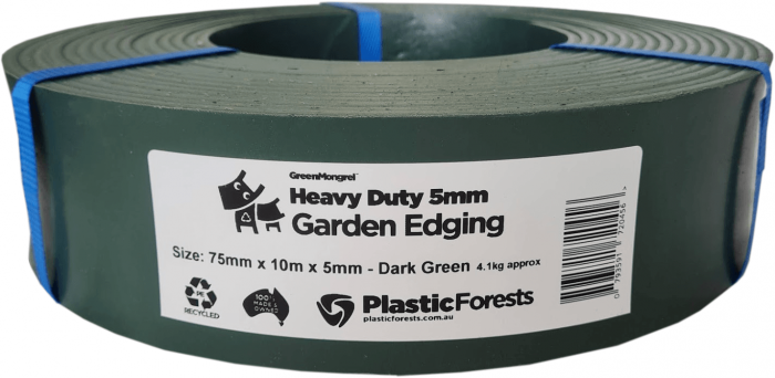 Heavy Duty Garden Edging 75mm x 10m Dark Green